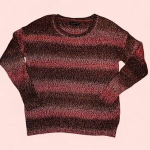 Pink and brown striped sweater